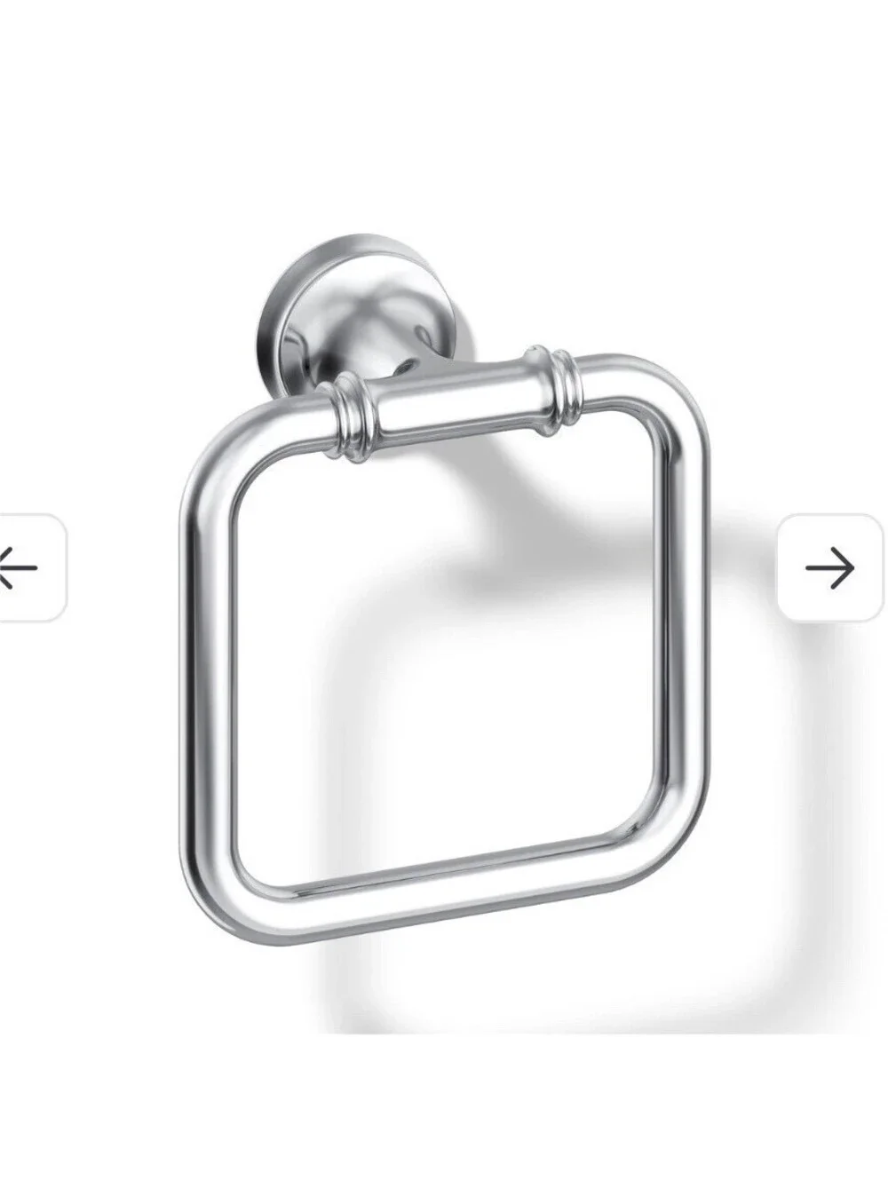 Kohler Bellera Polished Chrome Wall-Mount Bathroom Towel Ring 6 11/16 in